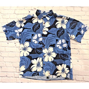 Hilo Hattie The Hawaiian Original Blue Floral Shirt, Size L